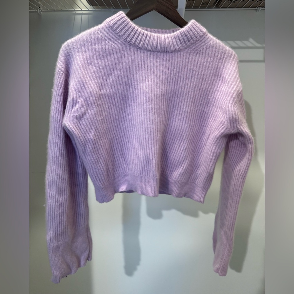 J. Crew Purple Cashmere Ribbed Sweater